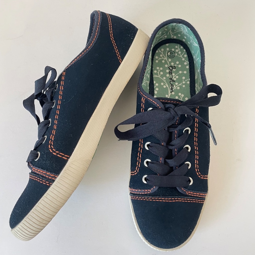 Women’s Navy Casual Canvas Sneakers with Contrast Stitching